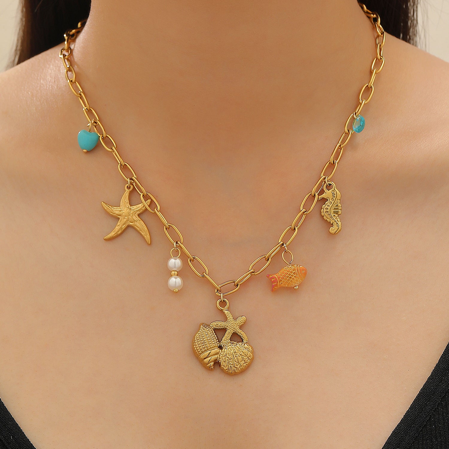Wholesale Fruit Geometric Pendant Clavicle Necklace